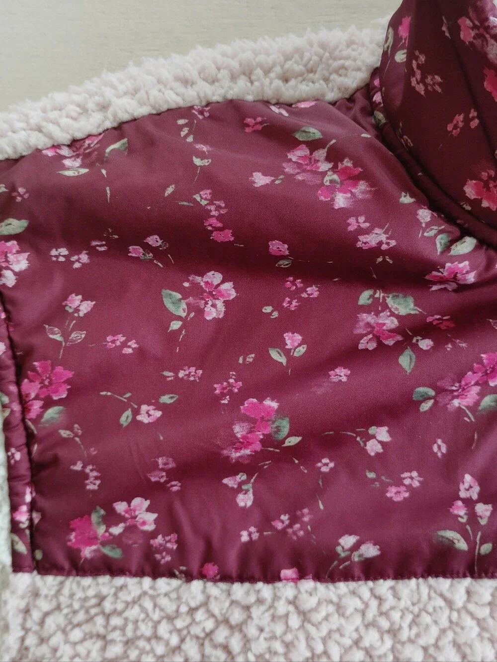 Gap Kid's Sherpa Zip Up Fleece Floral Jacket / Size Medium 8-9 Years